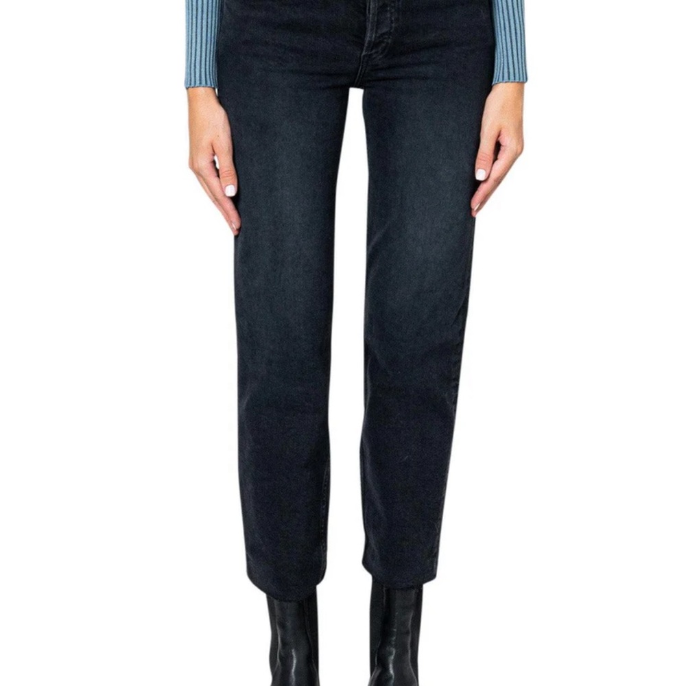 Re/Done Women's Straight Leg Jeans in Black Wash
